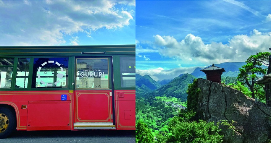 天童巡回バスの写真、天童市の緑あふれる風景写真